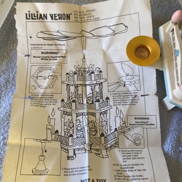 Vintage Lillian Vernon Easter carousel with fan and candles - Picture 11 of 12